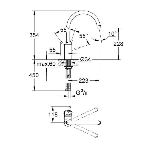 Смеситель для кухни Grohe Concetto 32661DC1