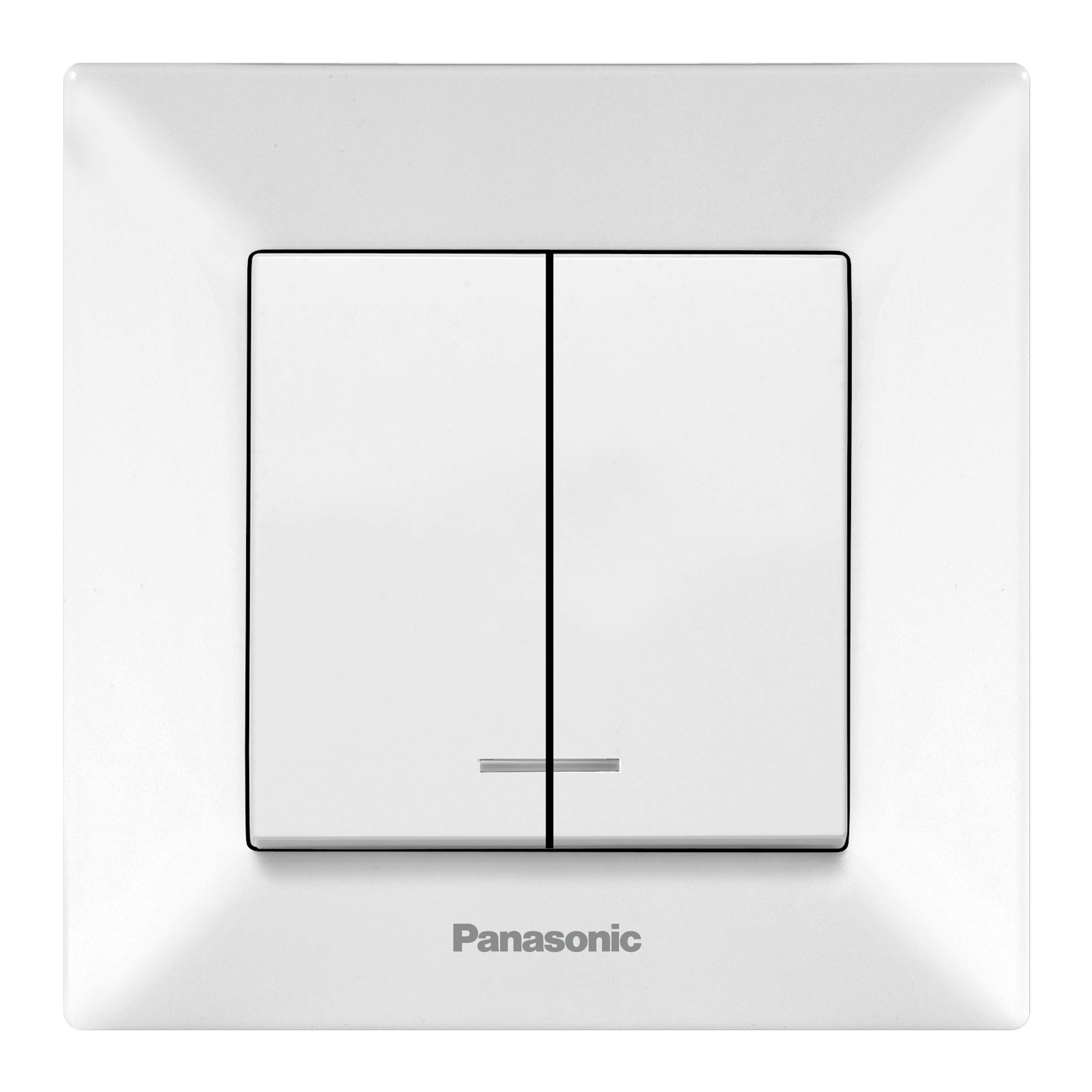 Выключатель Panasonic Arkedia WMTC00102WH-RES двухклавишный с подсветкой белый