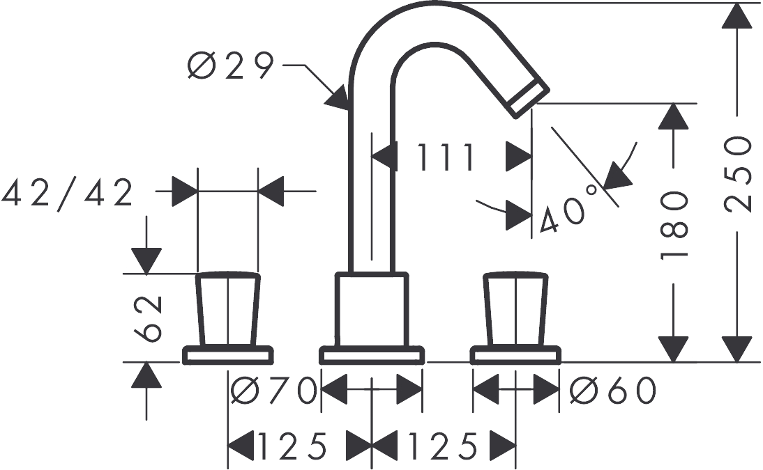 Смеситель на борт ванны Hansgrohe Logis 71300000