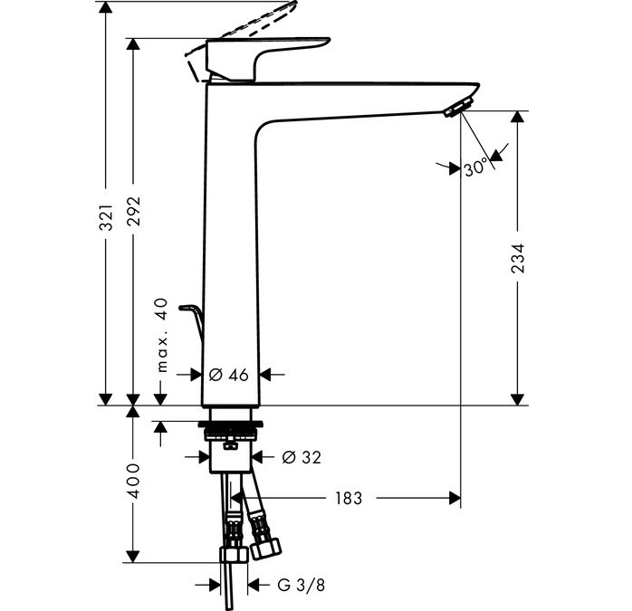 Смеситель для раковины Hansgrohe Talis-E 71716000