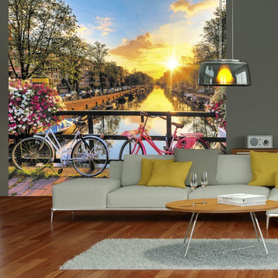 Фотообои виниловые на флизелиновой основе Decocode Прогулка на велосипедах 31-0407-PG 3х2,8 м  