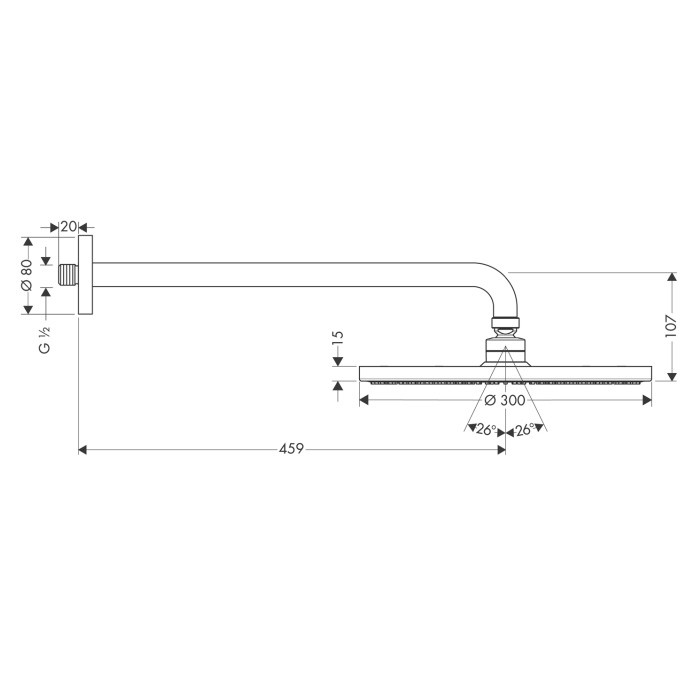 Верхний душ Hansgrohe Raindance S 300 Air 27492000
