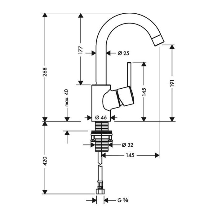 Смеситель для раковины Hansgrohe Talis S 32070000