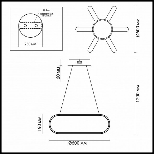 Светильник подвесной светодиодный Odeon Light Parafango 3839/99L белый 99W 220V