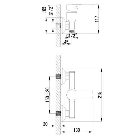 Смеситель для душа Lemark Plus Grace LM1503C