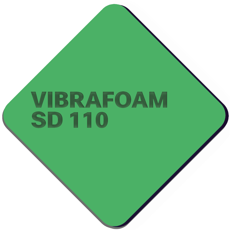 Виброизоляция полиуретановая Vibrafoam SD 110 2000х500х25 мм зеленая