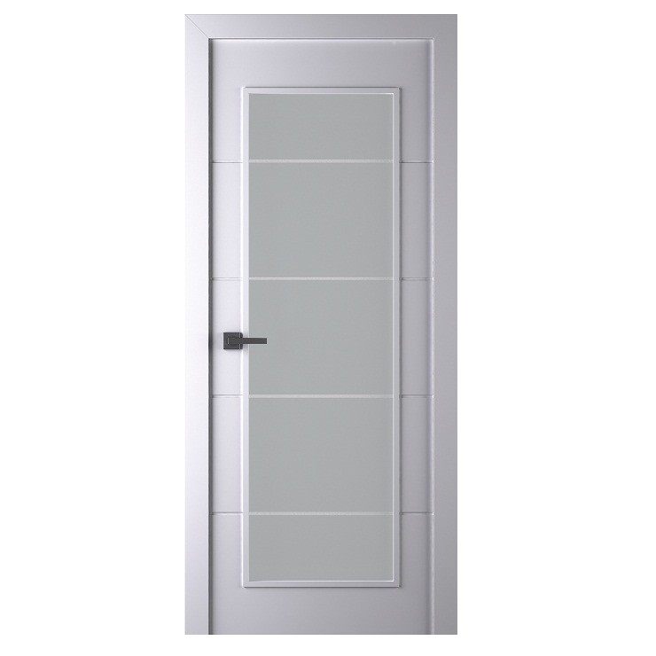 Дверное полотно Belwooddoors Арвика эмаль белая стекло Мателюкс кристалайз 2000х600 мм