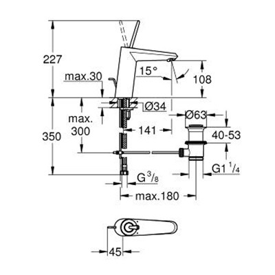 Смеситель для раковины Grohe Eurodisc Joy 23427000