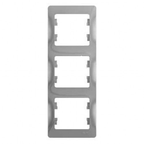 Рамка трехместная Schneider Electric Glossa GSL000307 алюминий