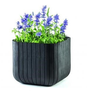 Кашпо для цветов Keter Cube Planter M 395х395х395 мм Антрацит