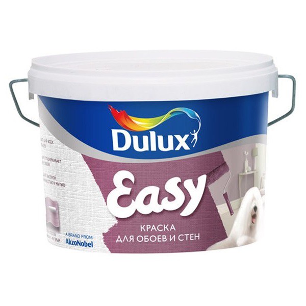 Kраска Dulux Easy для обоев и стен база BW матовая 5 л