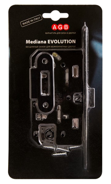Замок межкомнатный AGB Mediana Evolution WC B01102 черный