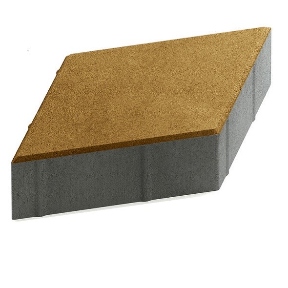 Тротуарная плитка Steingot Практик 60 из серого цемента с частичным прокрасом ромб оливковая 200х200х60 мм