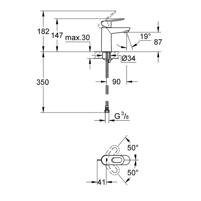 Смеситель для раковины Grohe BauLoop 23337000