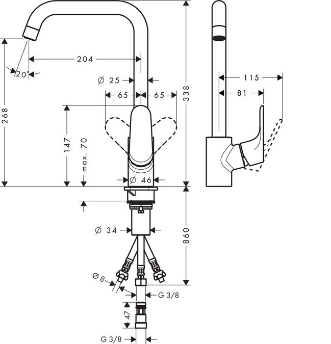 Смеситель для кухни Hansgrohe Focus 31822000