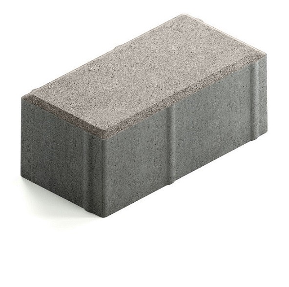 Брусчатка Steingot Сити 80 из серого цемента с частичным прокрасом прямоугольник светло-серая 200х100х80 мм