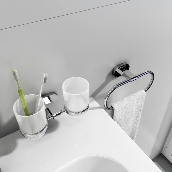 Держатель зубных щеток со стаканом Ravak Chrome CR 220.00 двойной