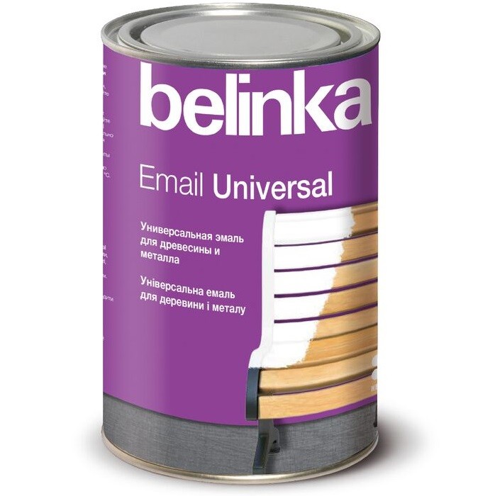 Эмаль универсальная Belinka Email Universal B1 глянцевая белая 0,9 л