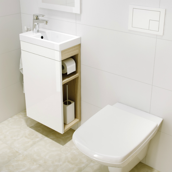Тумба под раковину Cersanit Smart 40 B-SU-SMA-CO40/Wh Ясень/белый