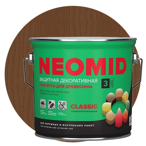 Пропитка для древесины Neomid Bio Color Classic Орех 2,7 л