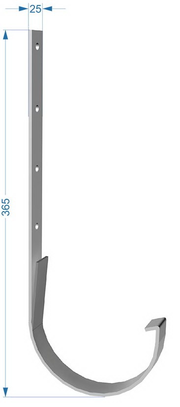 Кронштейн желоба Docke Premium D120/85 мм длинный металлический RAL 9003 Пломбир