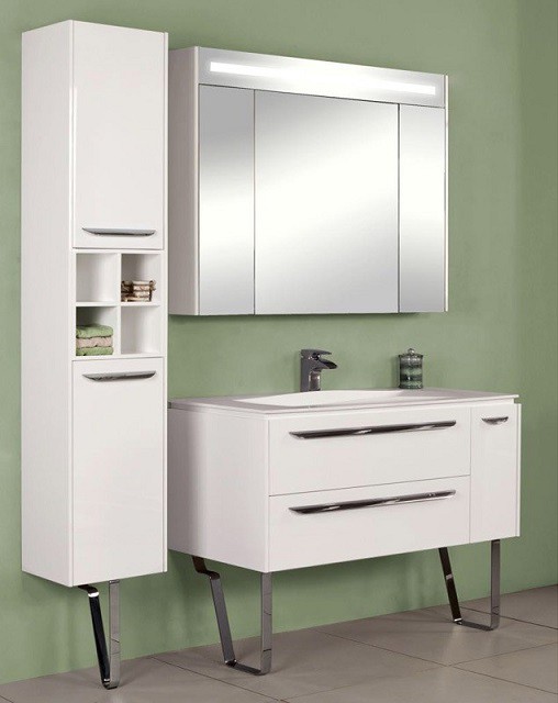 Зеркальный шкаф Акватон Блент 100 белый 1A166502BL010