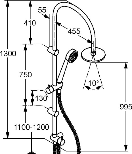 Стойка душевая Kludi Zenta Dual Shower System 6167705-00