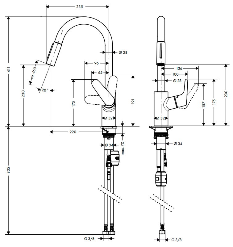 Смеситель для кухни Hansgrohe Focus 31815800