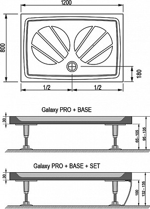 Поддон душевой Ravak Gigant Pro прямоугольный 1200x800х30 мм