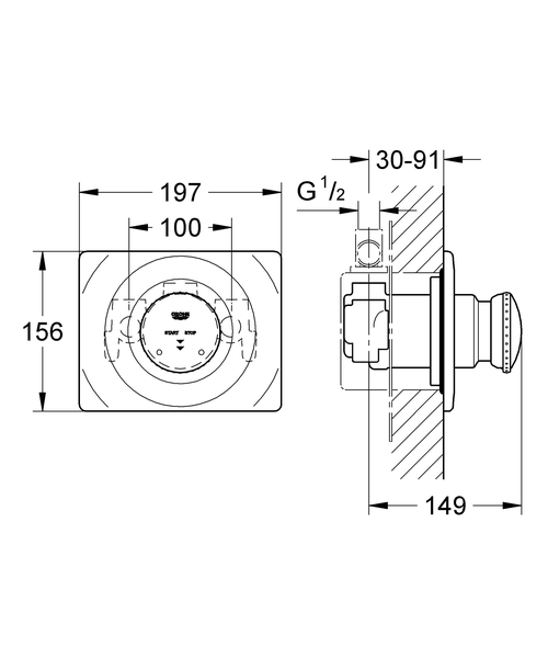 Внешняя часть автоматического смесителя для душа Grohe Contromix 36121000