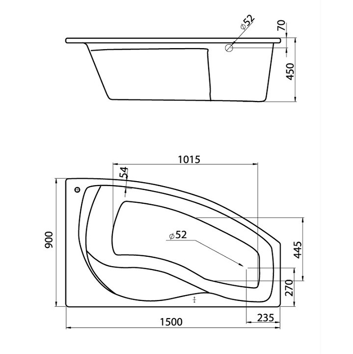 Ванна акриловая Santek Майорка 150х90 см R