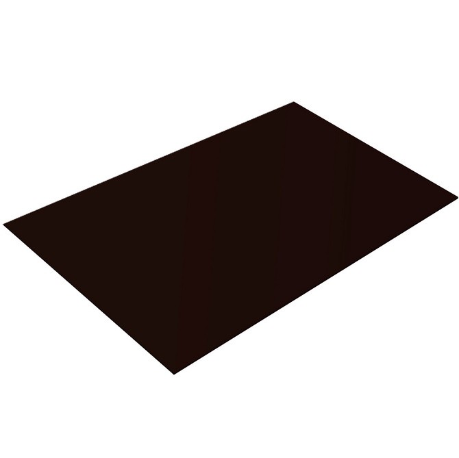 Плоский лист Grand Line 0,5 мм GreenCoat Pural RR 32 темно-коричневый с защитной пленкой резка