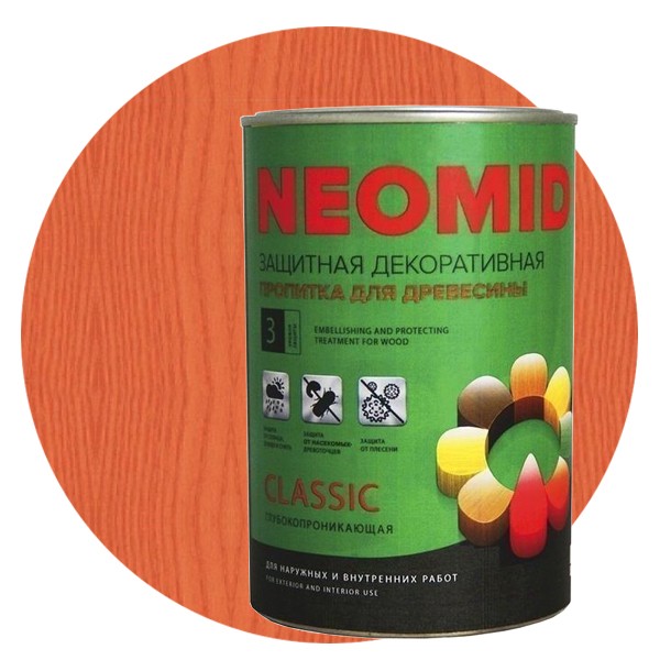 Пропитка для древесины Neomid Bio Color Classic Рябина 0,9 л