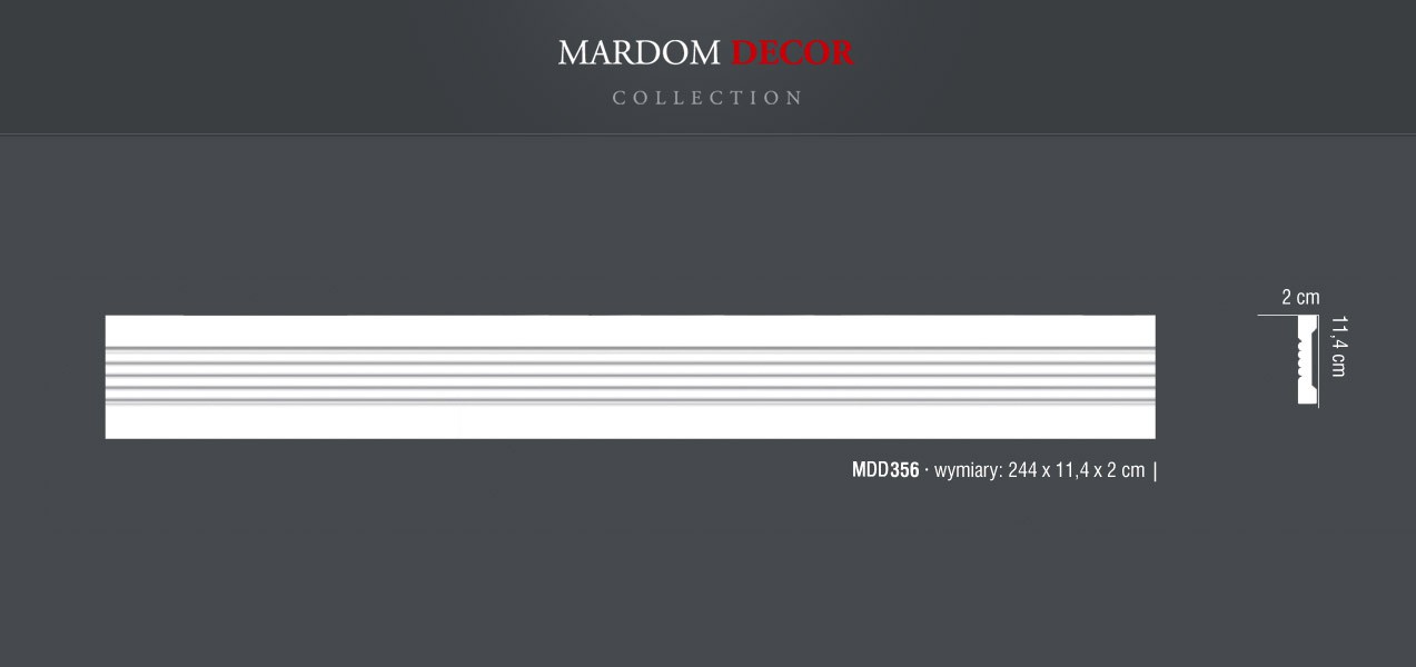 Молдинг полиуретановый Mardom Decor MDD356 2400х114х20 мм