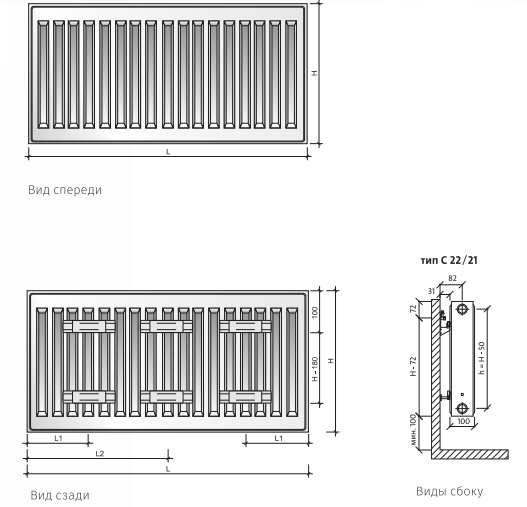 Радиатор панельный Royal Thermo Compact C22 1400х300х100 мм