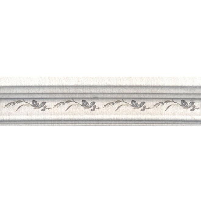 Бордюр керамический Kerama Marazzi BLB028 Кантри Шик багет белый декорированный 200х50 мм