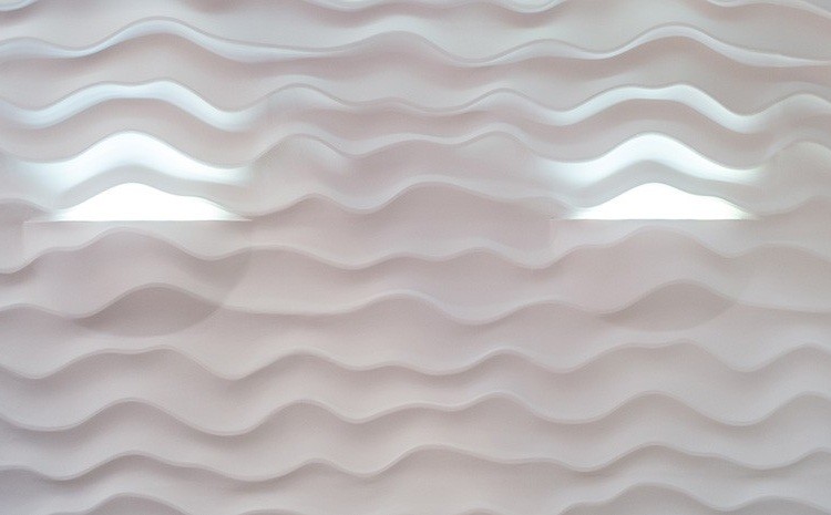 Дизайнерская 3D панель из гипса Artpole Sandy 2 LED White 3 модуля 600х600 мм