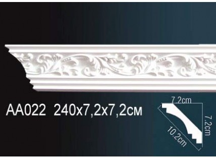 Карниз потолочный полиуретановый Перфект AA022F 2400х72х72 мм