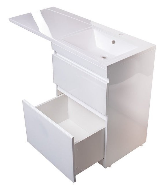 Тумба с раковиной Style Line Даймонд 120 R Люкс Plus белая