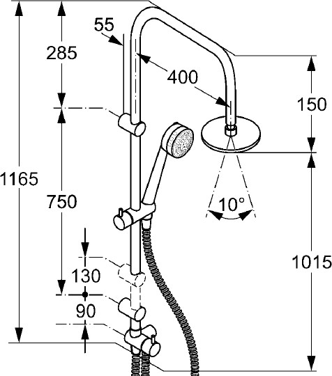 Стойка душевая Kludi Zenta Dual Shower System 6609005-00