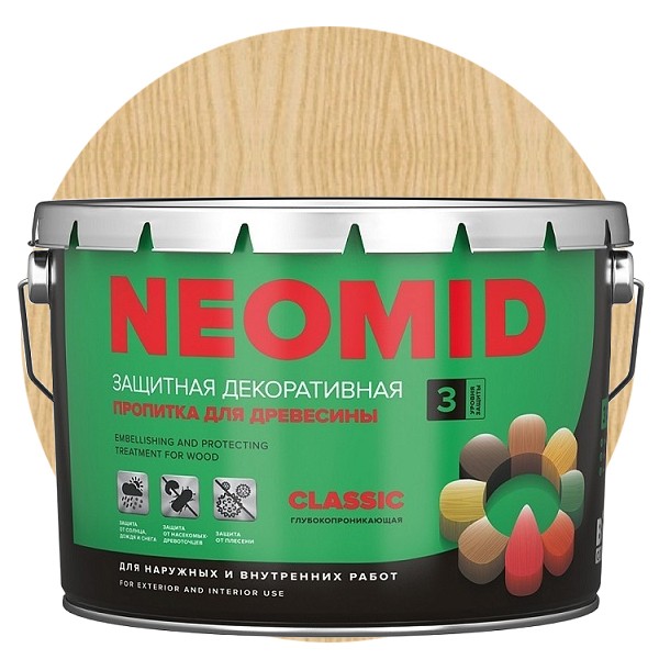 Пропитка для древесины Neomid Bio Color Classic бесцветная 9 л