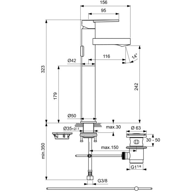 Смеситель для умывальника Ideal Standard IdealSmart B0460AA