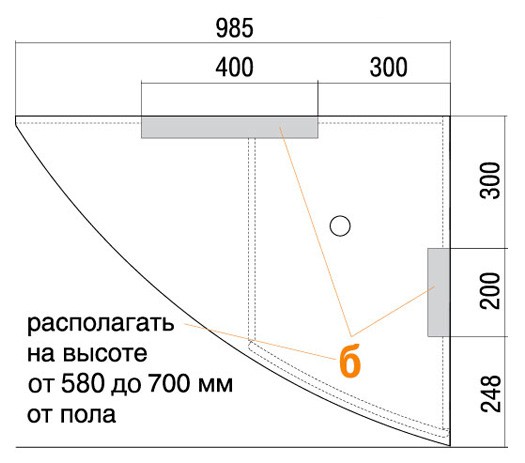 Тумба Акватон Корнер 100 R 1A004701KR01R правая угловая 
