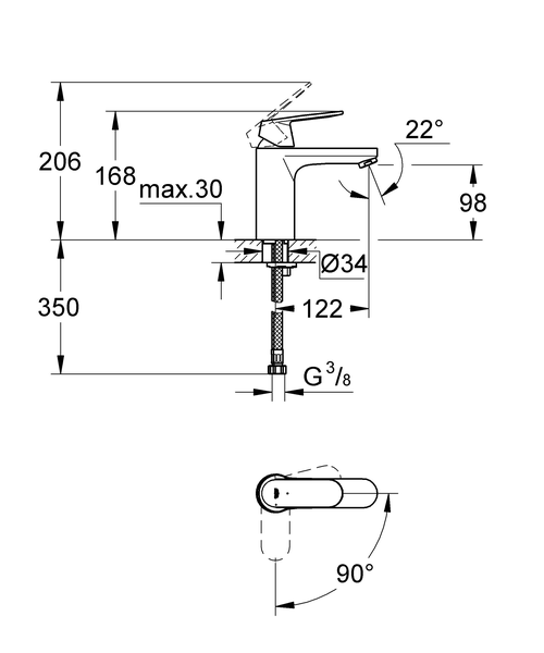 Смеситель для раковины Grohe Eurosmart Cosmopolitan 2339800E