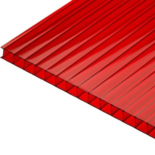 Поликарбонат сотовый Berolux красный 16 мм 2,1х12 м