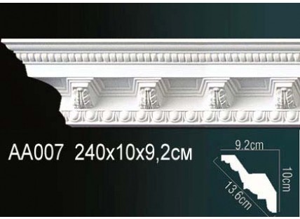 Карниз потолочный полиуретановый Перфект AA007 2400х100х92 мм