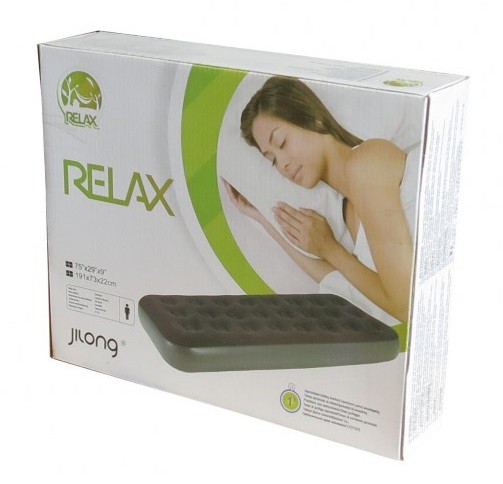 Кровать Relax Flocked Air Bed Twin 20334 синяя