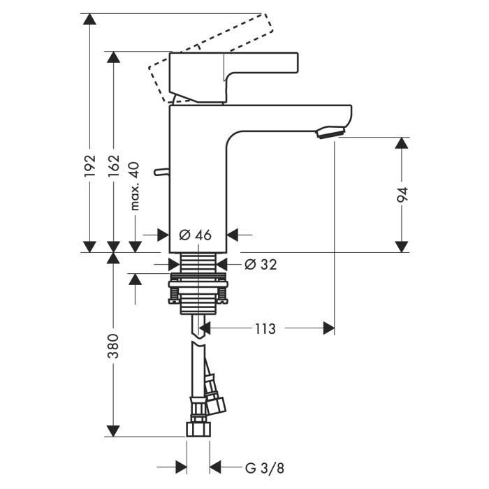 Смеситель для раковины Hansgrohe Metris S 31060000