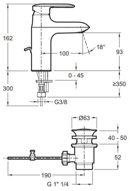 Смеситель для раковины Jacob Delafon Kumin E99444-CP