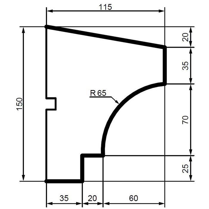 Подоконник фасадный из полистирола Leptonika DC 113